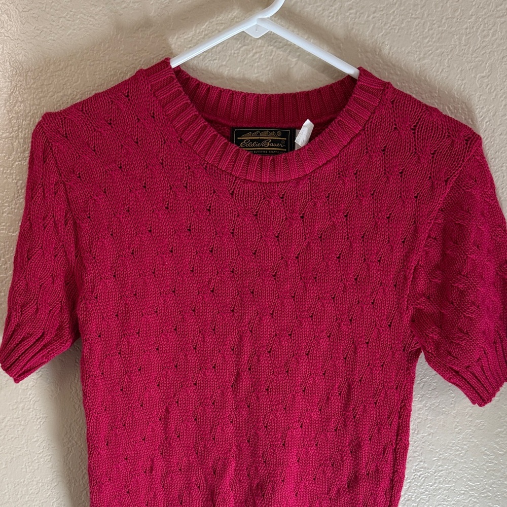 Vintage Classic Pink/fuchsia Cable Knit Sweater - Picture 4 of 12